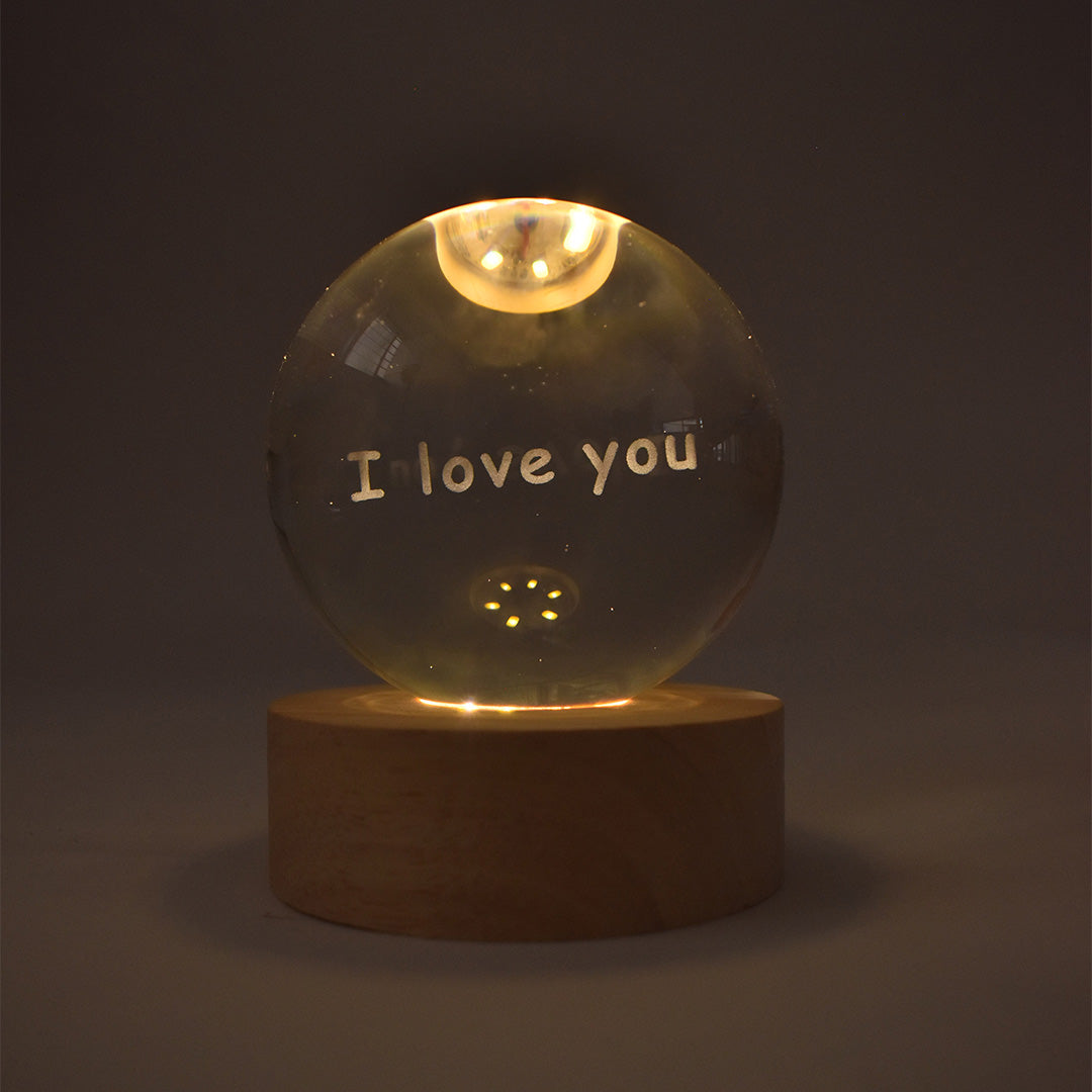3d Διακοσμητική κρυστάλλινη σφαίρα I love you