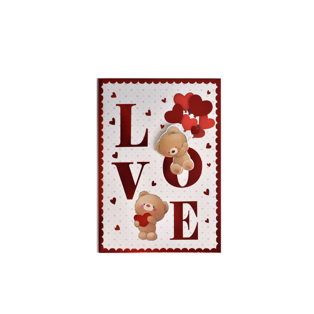Ευχετήρια κάρτα Μπεζ αρκουδάκια LOVE